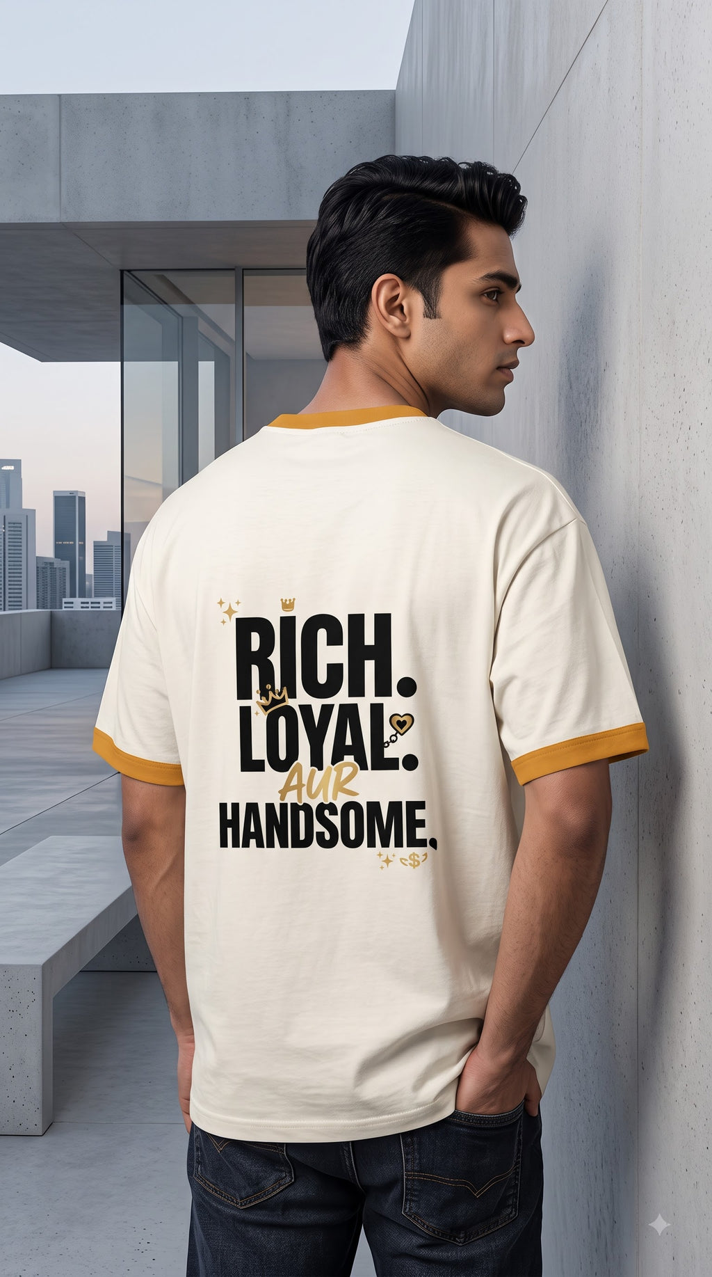 Rich Loyal Aur Handsome Unisex Ringer T-Shirt