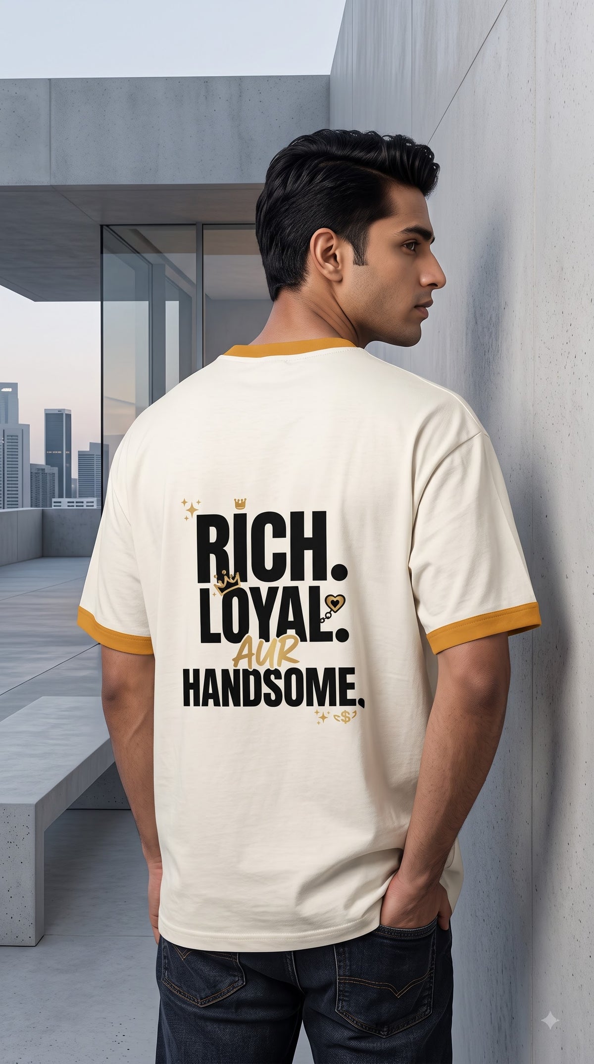 Rich Loyal Aur Handsome Unisex Ringer T-Shirt