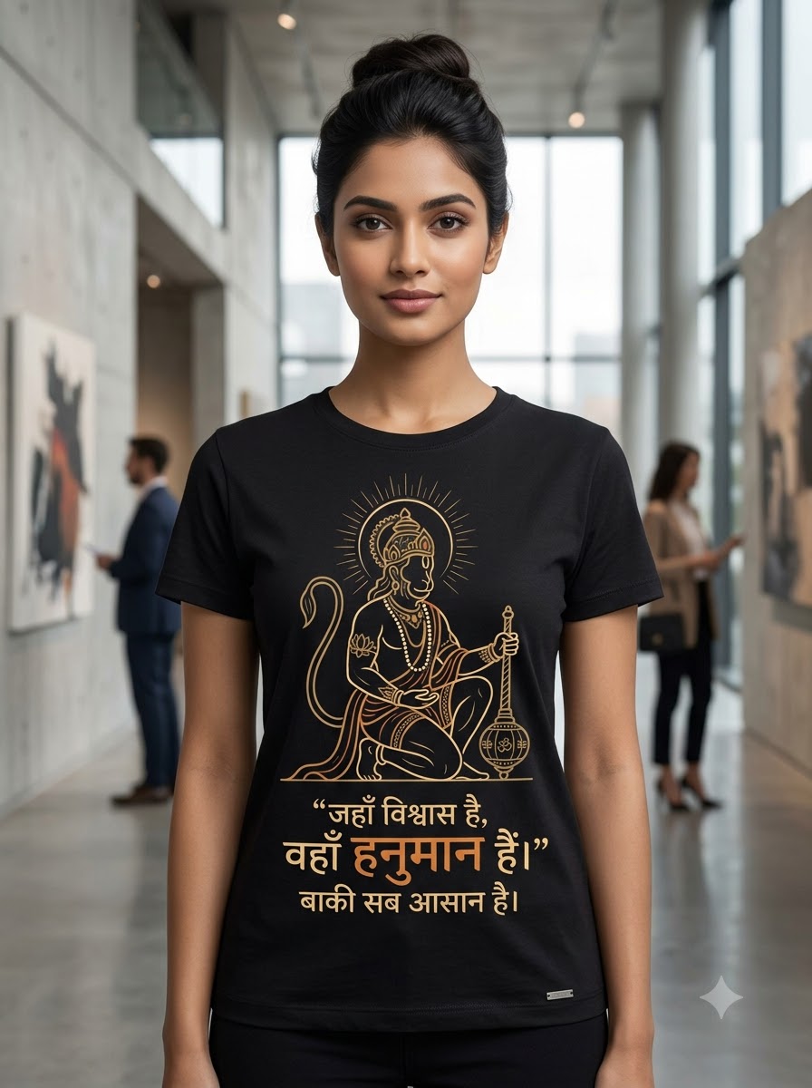 Vishwas Mein Hanuman – Premium Devotional T-Shirt ⭐