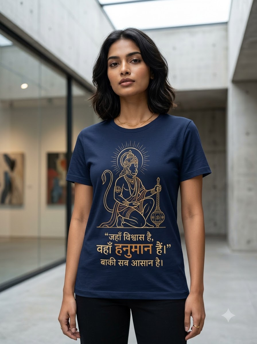 Vishwas Mein Hanuman – Premium Devotional T-Shirt ⭐