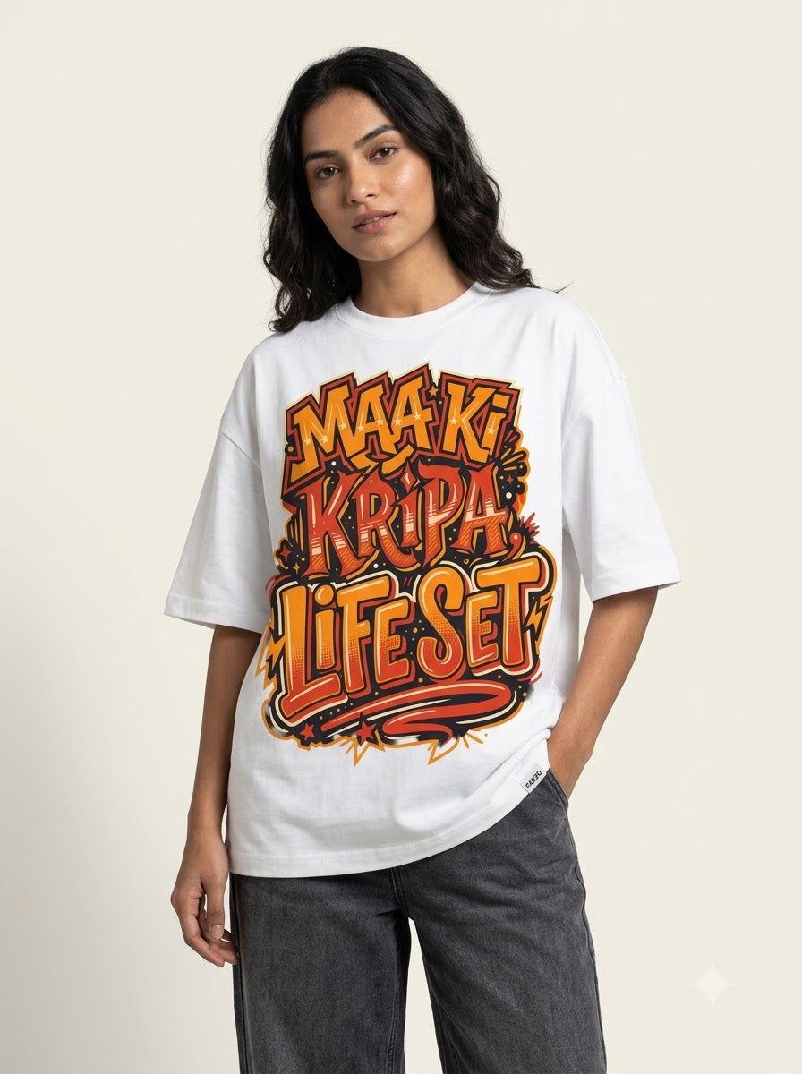 Maa ki Kripa Life Set Unisex Oversized Jersey