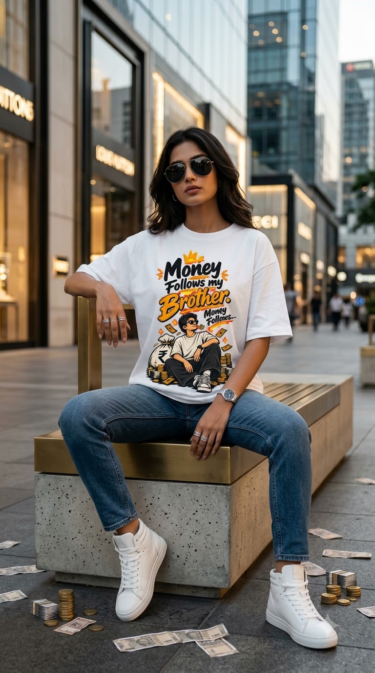 Money Follows My Brother Unisex Oversized Jersey