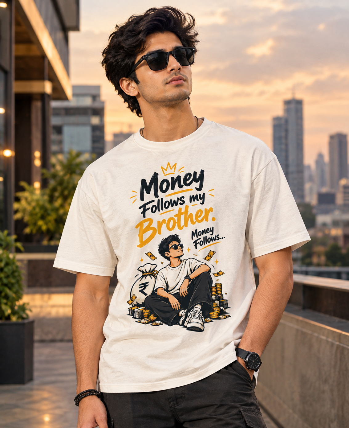 Money Follows My Brother Unisex Oversized Jersey